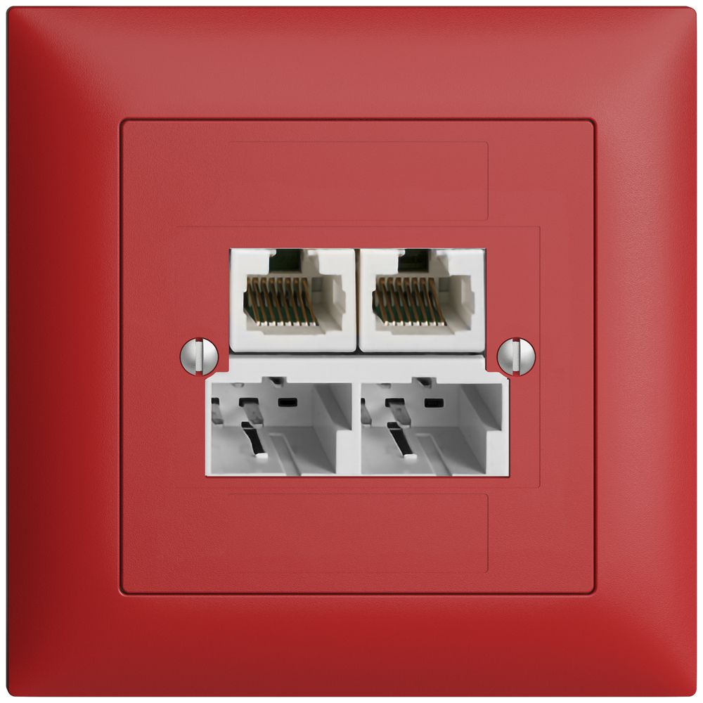 Boîte ENC SOHO 2×TT/2×RJ45/u sép.ITplus EDIZIOdue berry