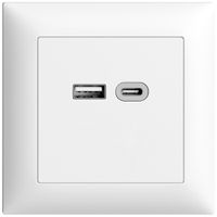 UP-Steckdose USB 18W Typ A + Typ C Feller EDIZIOdue FMI 230V 3600mA weiss