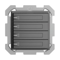 UP-Universaltaster 4×1T Schraubklemme EDIZIOdue dunkelgrau, mit Papiereinl.+LED