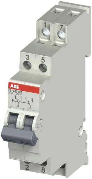 REG-Wechselschalter ABB E213, 25A/250V 2L 2W, 1TE, "I-II"