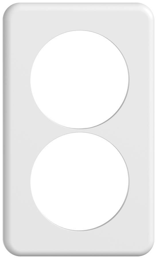 UP-Abdeckplatte STANDARDdue SNAPFIX® 2×1/1×2 2×Ø58 90×150mm ws