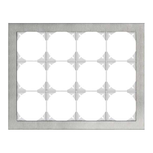 Abdeckrahmen EDIZIOdue prestige 3×4 chromstahl geschliffen