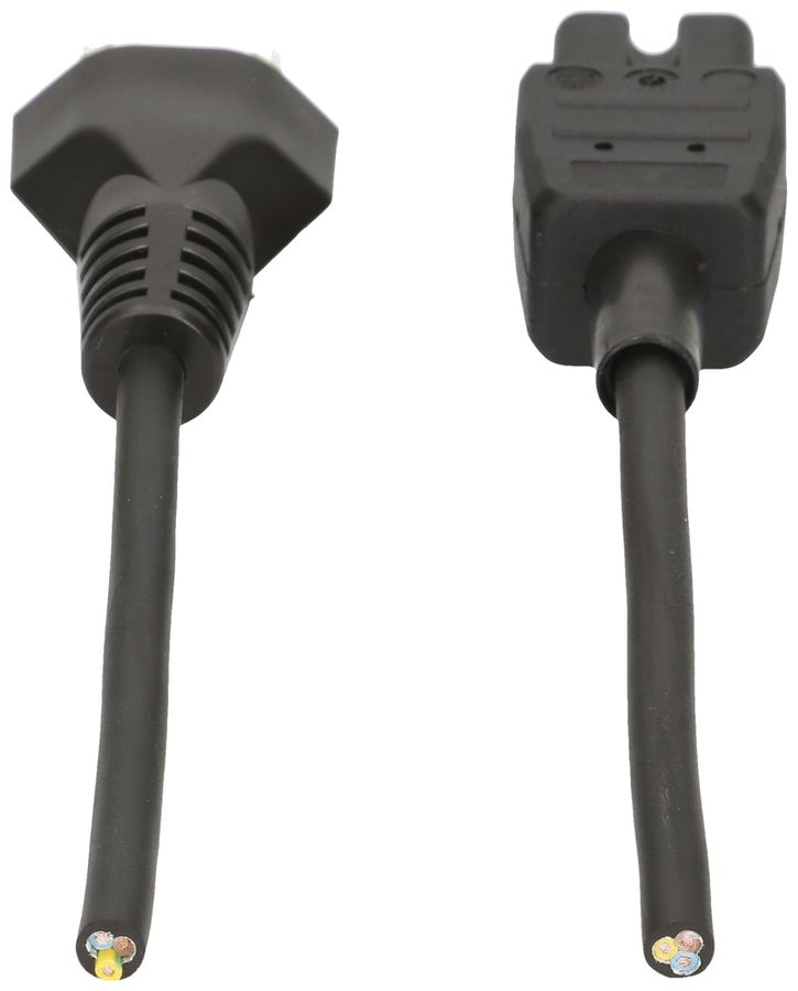 Apparatekabel MAX HAURI Gd 3×1mm² 2m schwarz Stecker T12/C15