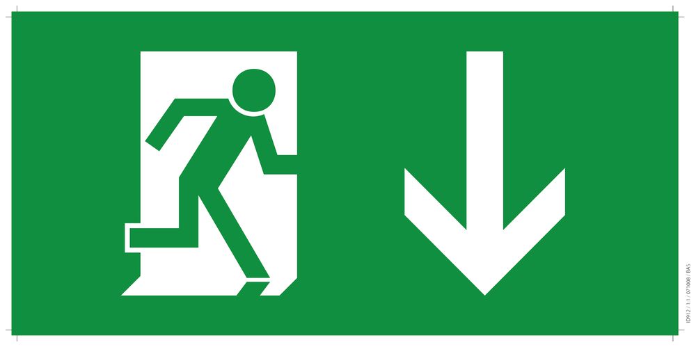 Pictogramme avec flèche vers le bas 330×160mm pour Candelux CFH