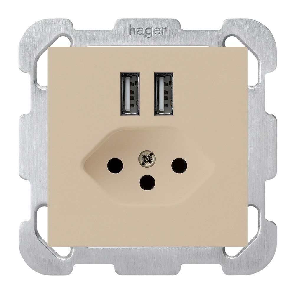 Presa INC 2×USB & T13 kallysto B 2400mA beige
