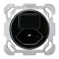 Einsatz zu UP-Kombination I basico 3+Typ 13 schwarz mit Befestigungsplatte