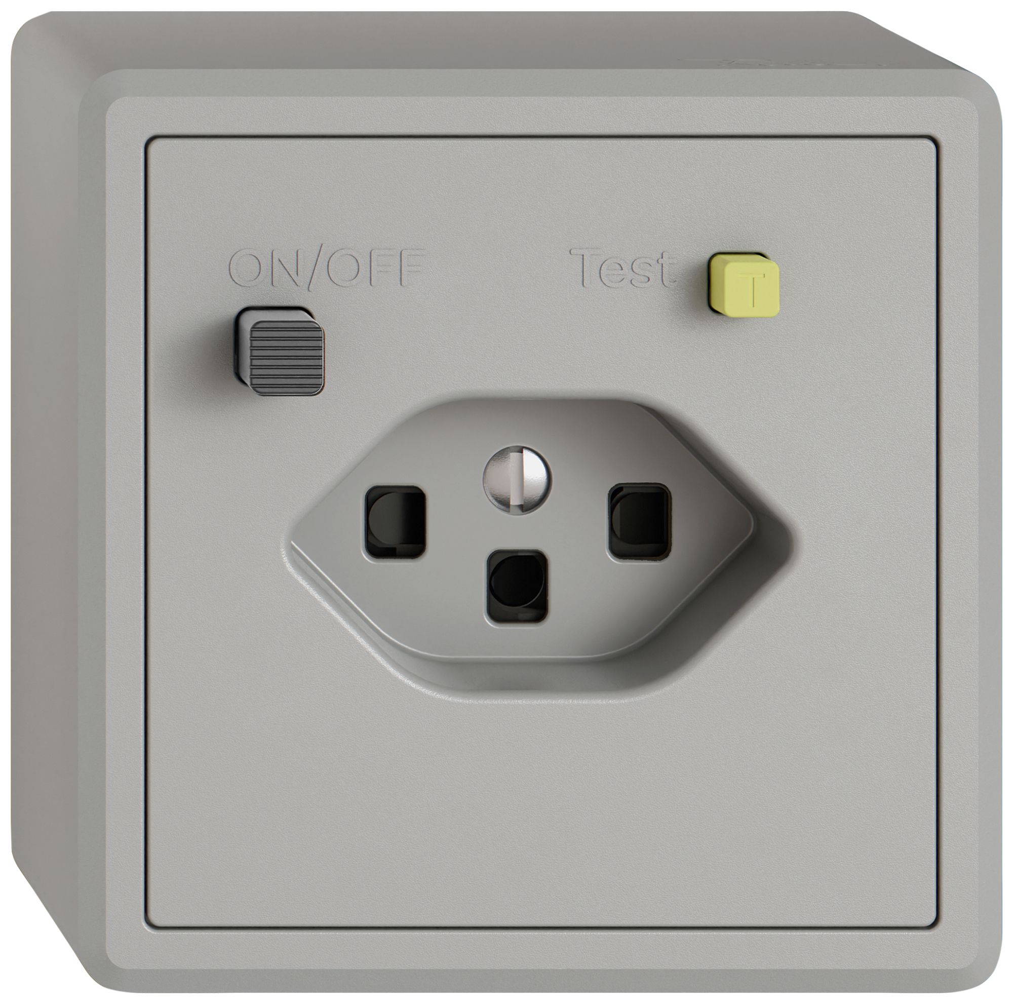 AP-Steckdose FI EDIZIO.liv 1×T23 mit Shutter hgu