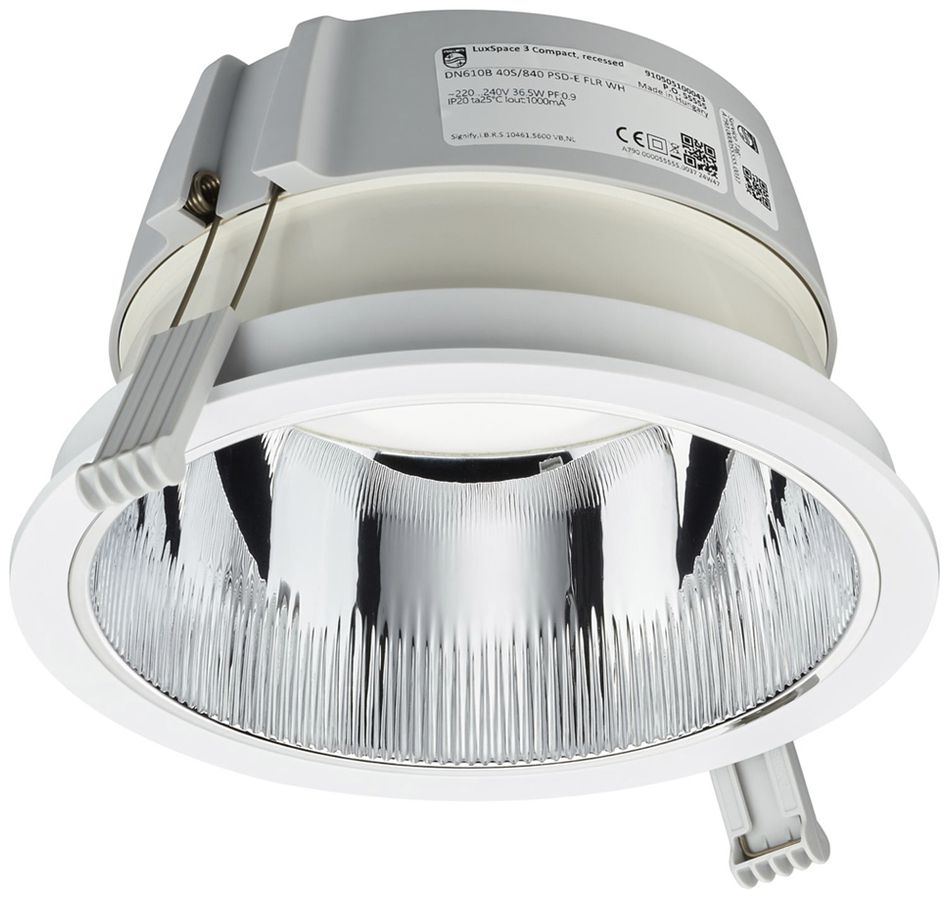 LED-Downlight Philips LuxSpace Compact FLR 10.8W 2000lm 840 WB Ø214mm weiss