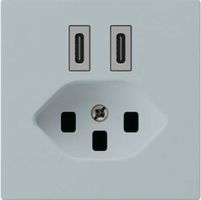 Prise de charge USB Hager kallysto C-C 20W+T23 5V 60×60mm gris