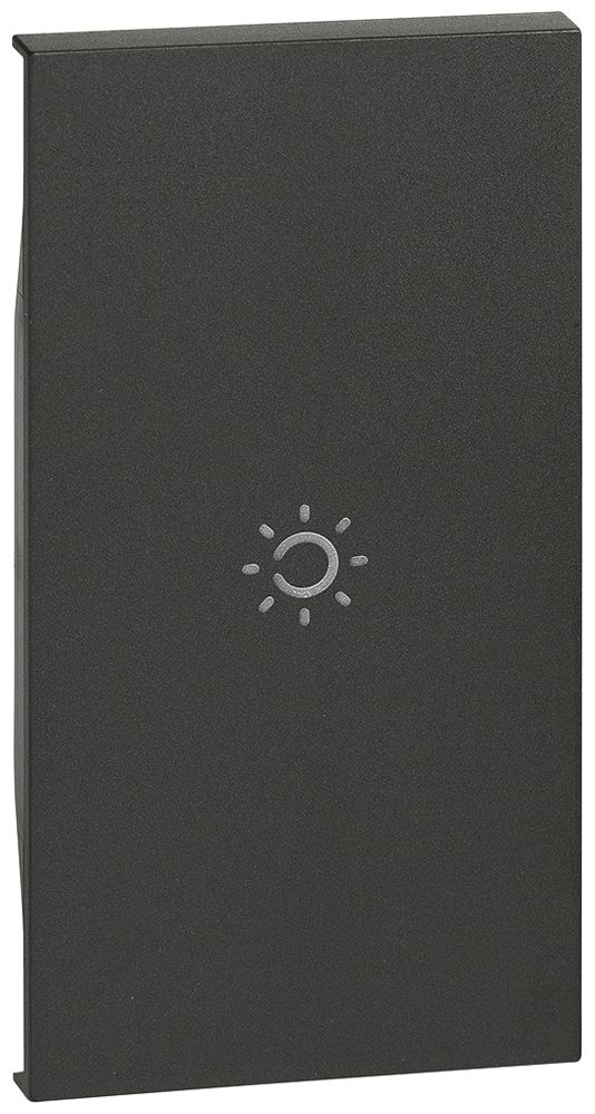 Coperchio tasto Living Now 2 moduli illuminabile con simbolo luce nero