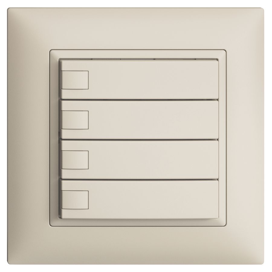 UP-KNX-Taster RGB EDUE FMI, 250mW, o.LED, 4×Taste, 1×Tastenb., crema