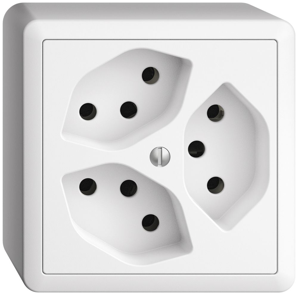 AP-Steckdose EDIZIOdue 3×T13 weiss