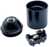 Lampenfassung Elektrogros E27 Thermoplast, Glattmantel, schwarz