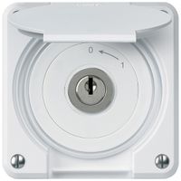 Contatto rotativo a chiave INC robusto IP55 bianco con coperchio 1P
