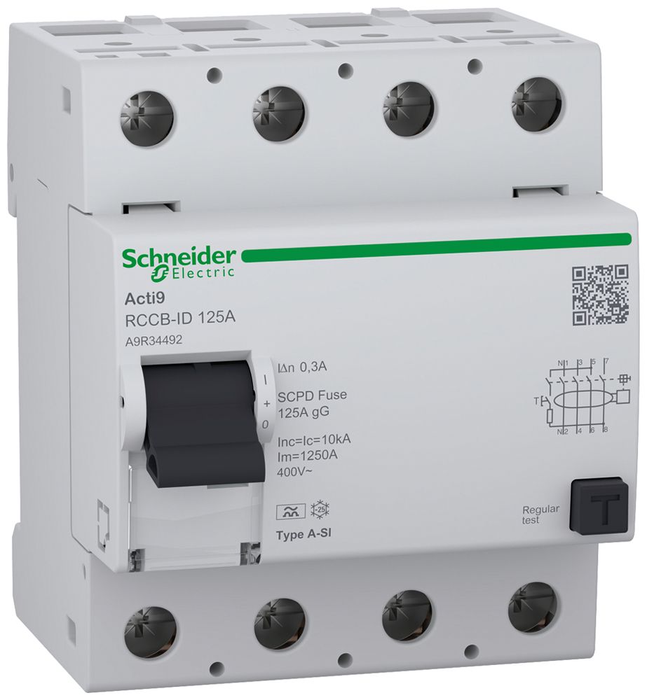Interruttore differenziale SE Acti9 RCCB-ID 4P 400V 0.3A A-SI 125A 4UM