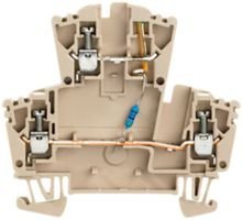 Mehrstock-Reihenklemme Weidmüller WDK LD/GN 24VDC Schraubanschluss 2.5mm² beige