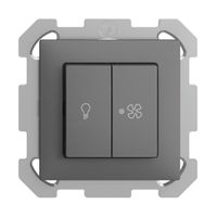 UP-Schalter für Licht und Ventilat EDIZIOdue dunkelgrau, KS, LED gelb