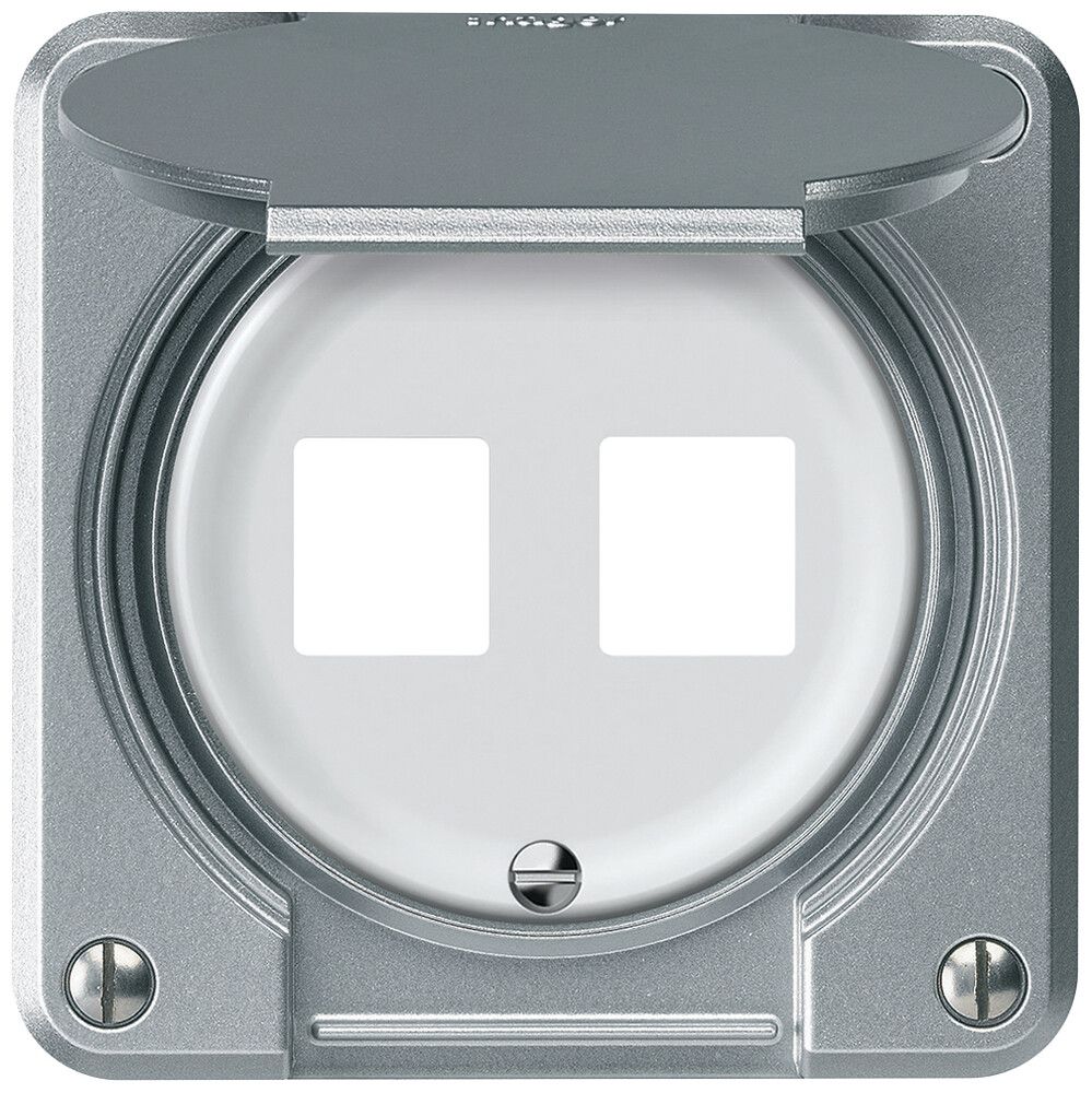 UP-Montageset robusto gerade für 2 Buchsen 86×86mm Aluminium