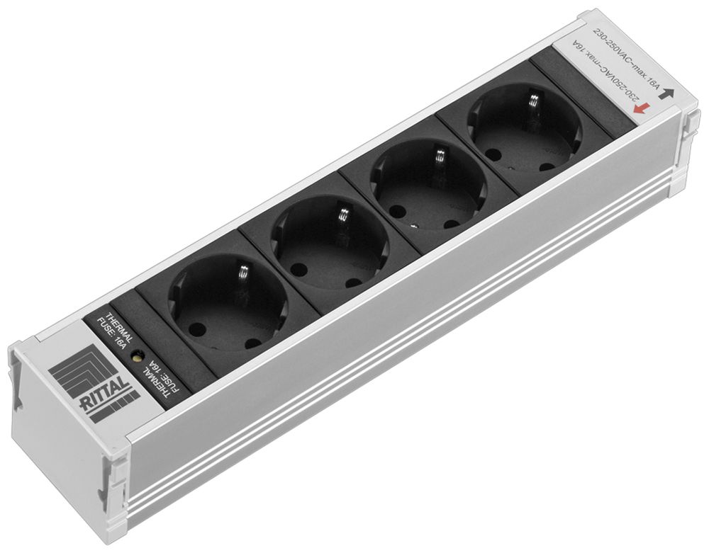 Stromverteiler Rittal DK 7856.090 250mm 4×SCHUKO Schutz 230V 16A