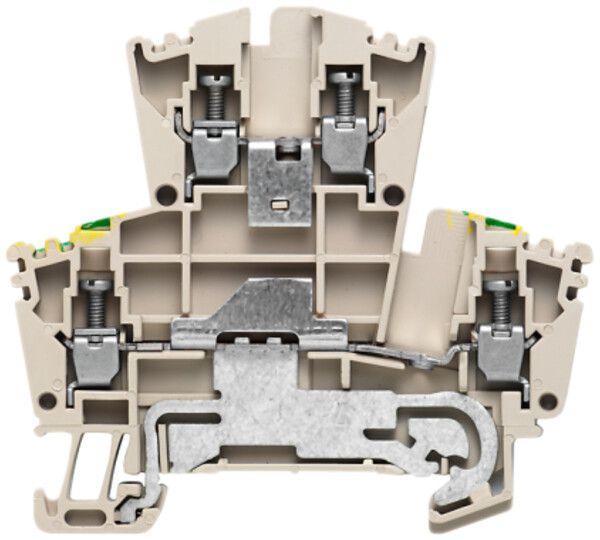 Mehrstock-Reihenklemme Weidmüller WDK DU-PE Schraub.2.5mm² 2 Etagen beige