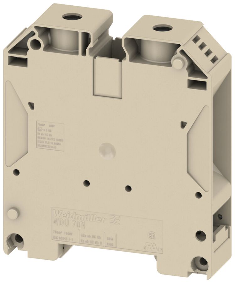 Borne de passage joignable 16…70mm² 192A 1000V TH35/G32 beige