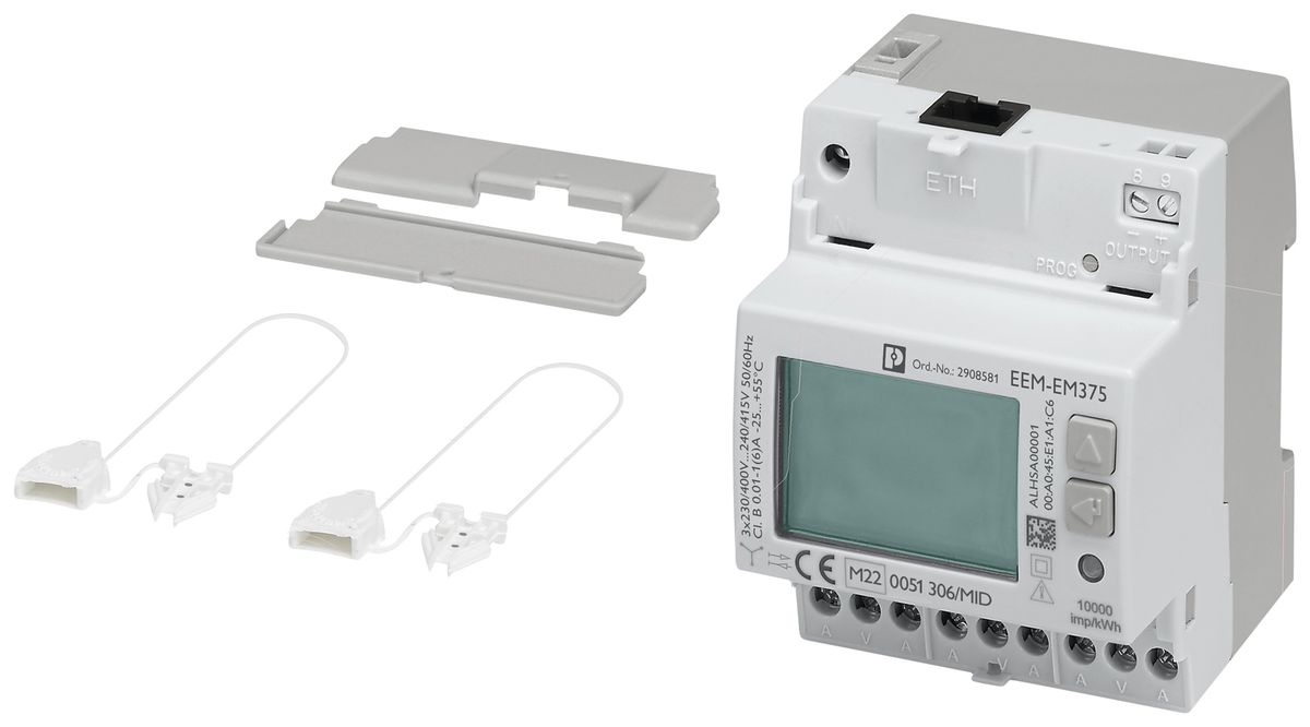 Compteur électrique triphasé PX EEM-EM375 1/5A 500V sortie S0 et Ethernet