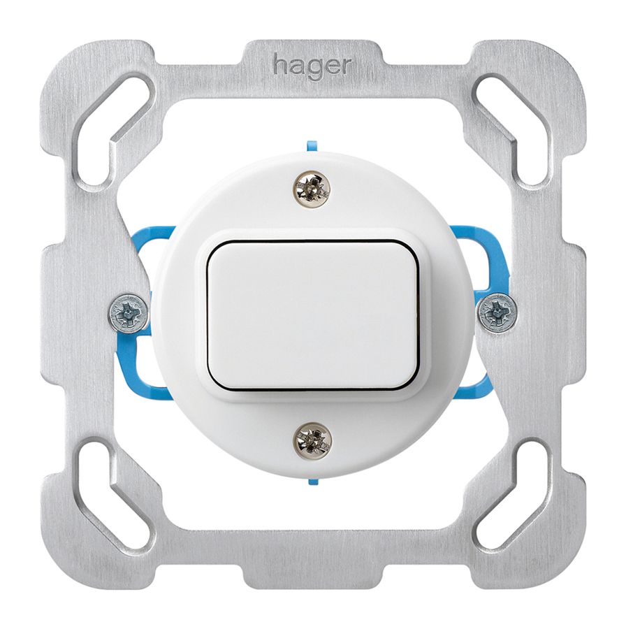 Insert pour interrupteur ENC basico 3/2L avec plaque de fixation blanc