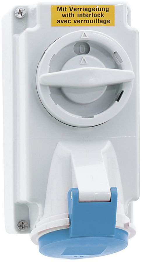 Prise AP CEE Bals 16A 5P 230V 9h IP44 Ni commutable, verrouillable QC