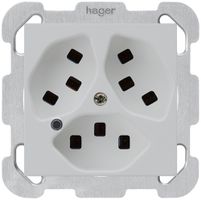 Presa INC Hager kallysto 3×T23 illuminato B grigio chiaro