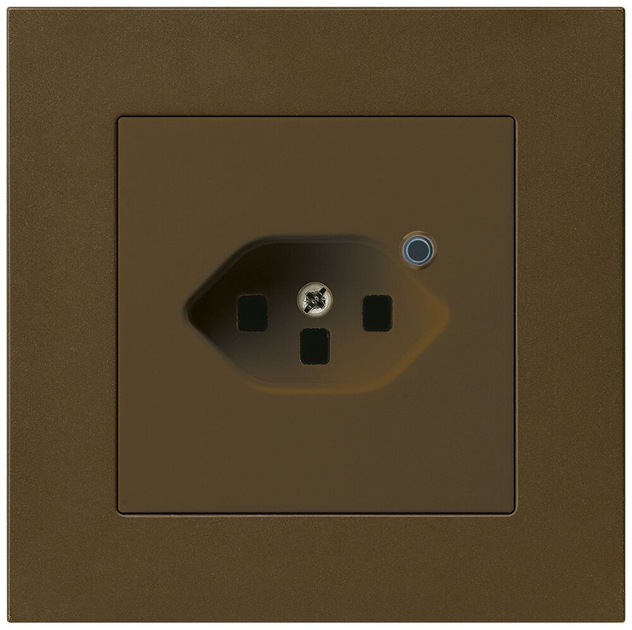 Presa INC Hager kallysto.pro 1×T23 illuminato C marrone