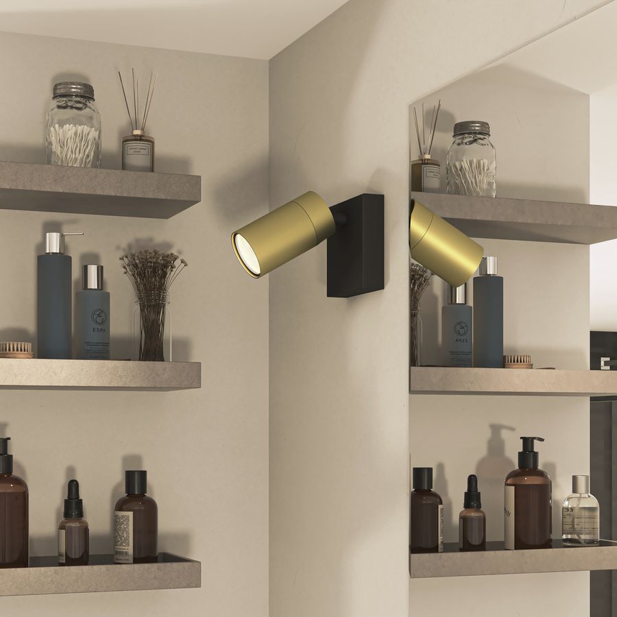 Spot Philips Idris GU10 1×5W IP44 109×100mm schwarz/Messing