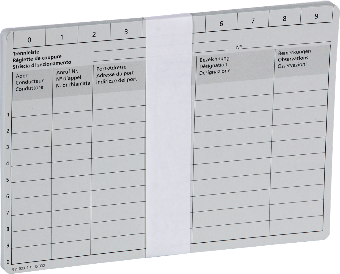 Carte de réglette de coupure R&M D/F/I gris/noir