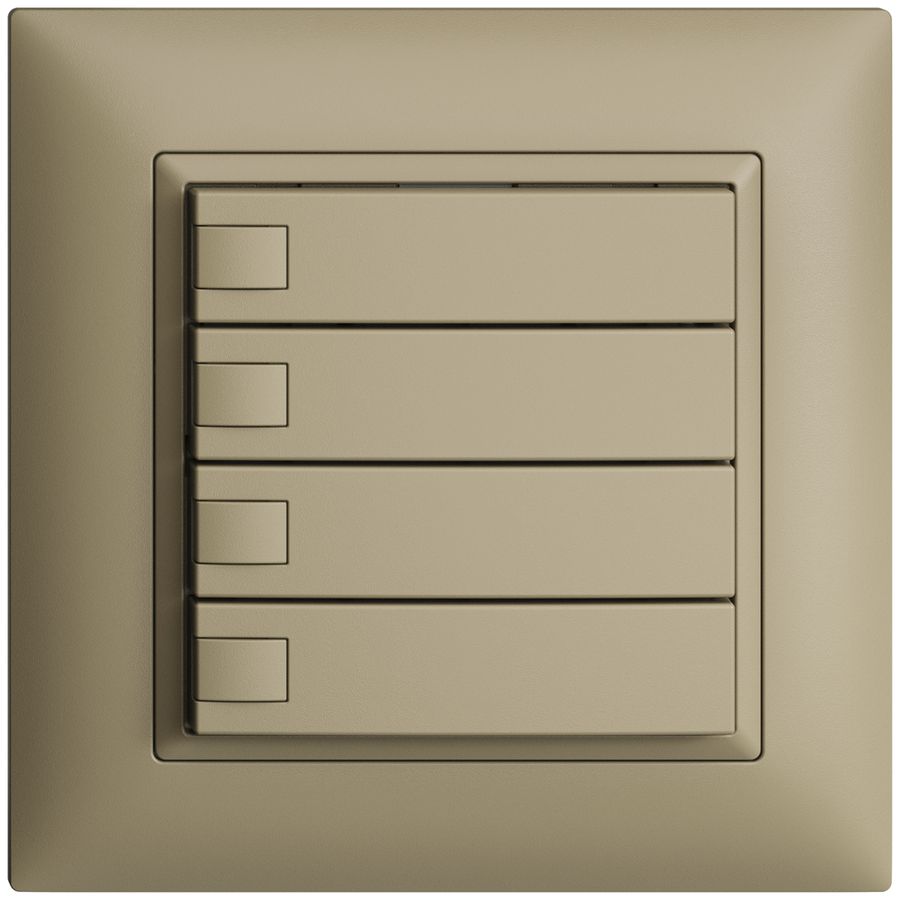 Poussoir ENC KNX 4× EDIZIOdue sand RGB sans LED