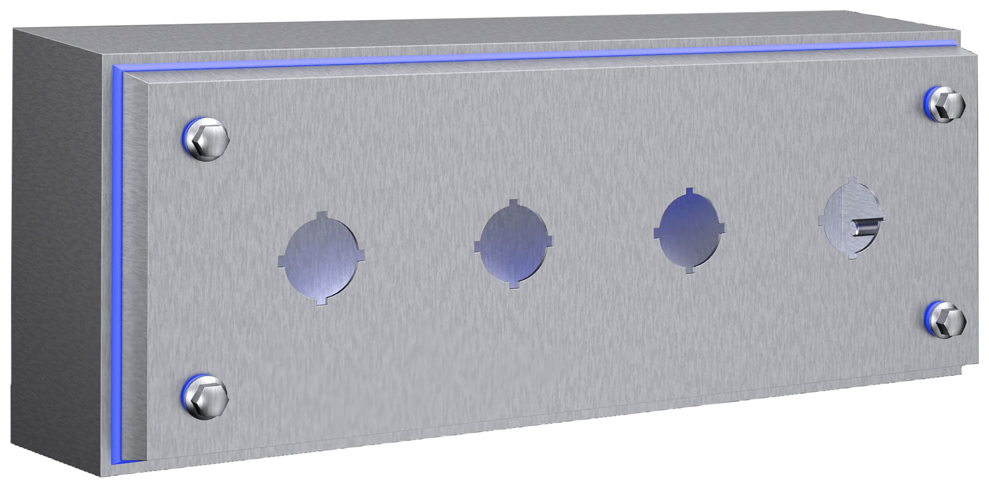 Aufbaugehäuse Rittal HD 1684.600 4×Ausschnitt 22.5mmØ 100×280×90mm Ed-St