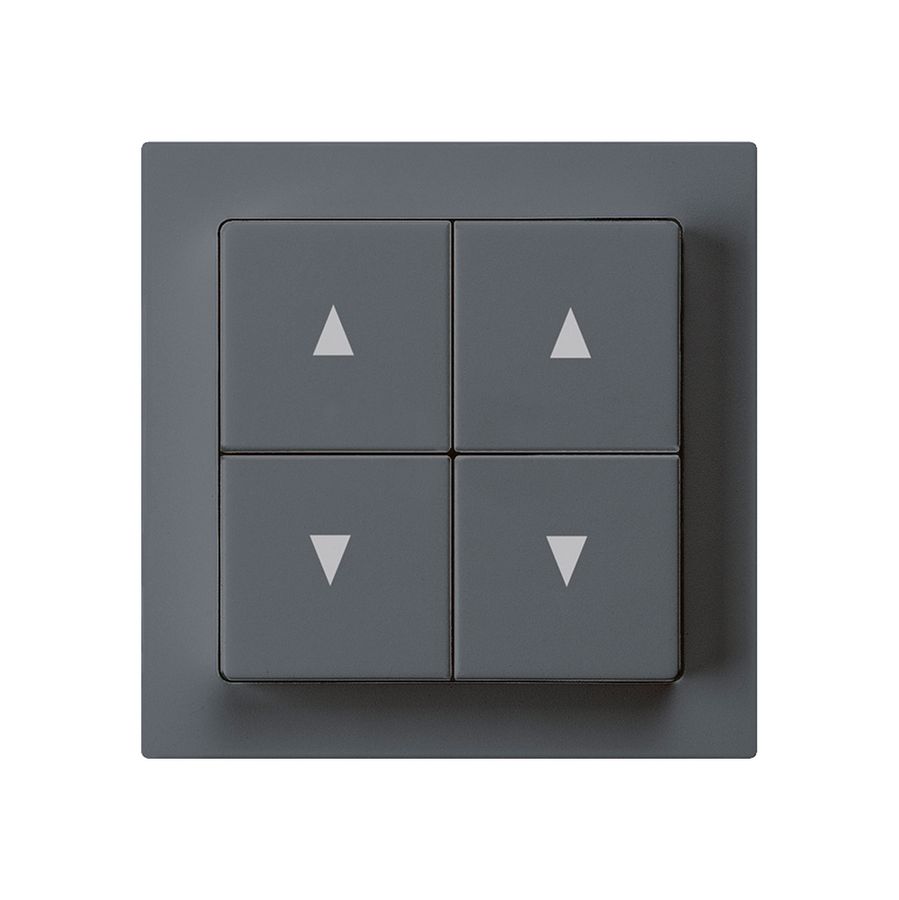 Frontset kallysto 60×60 mm anthrazit für Storenschalter/taster 4-fach