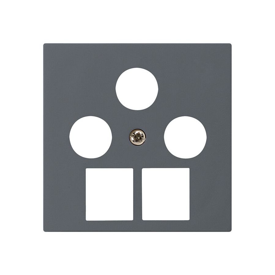 Placca frontale kallysto 3×coassiale/2×RJ45 antracite