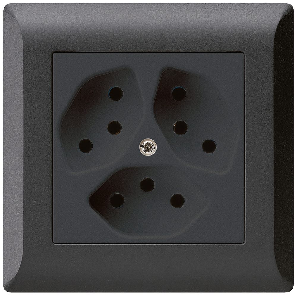 UP-Steckdose kallysto.line 3×T13 schwarz mit Kinderschutz