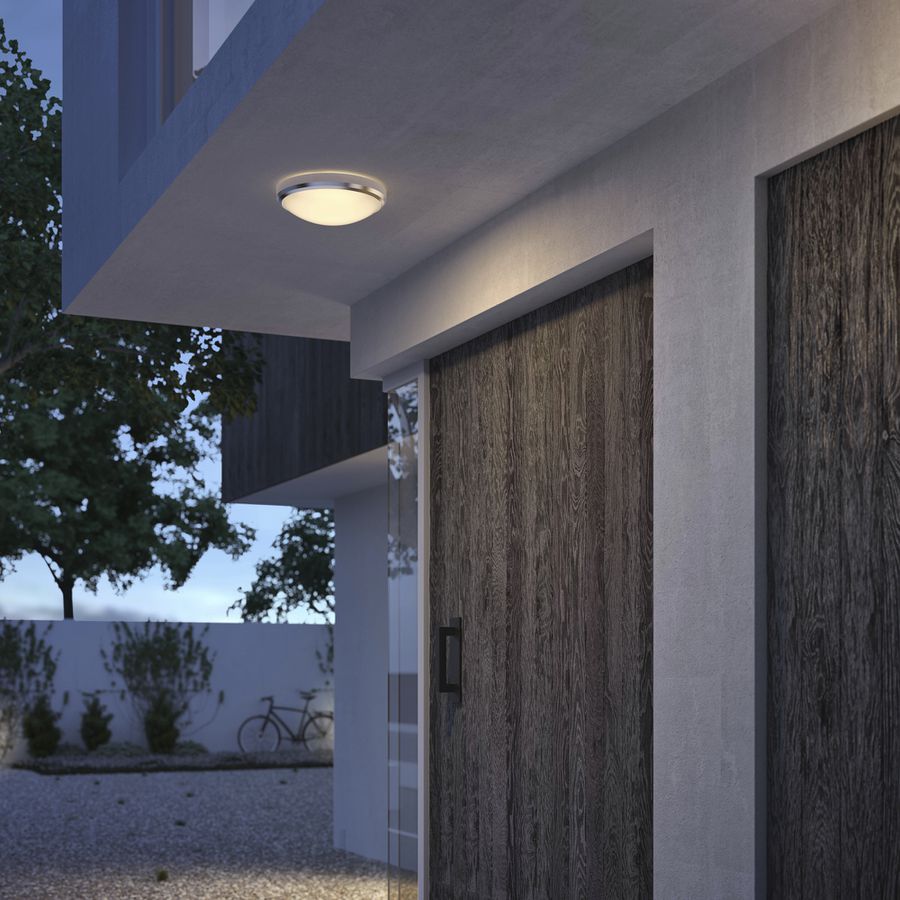 LED-Deckenleuchte Philips Doris 6W 600lm 2700K IP54 Ø220mm Nickel