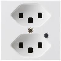 Steckdose Hager kallysto 2×T23 beleuchtet A ultraweiss