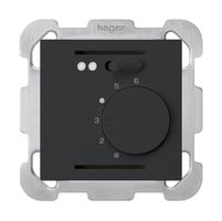 UP-Raumthermostat kallysto schwarz für Fussbodenheizung mit Befestigungsplatte