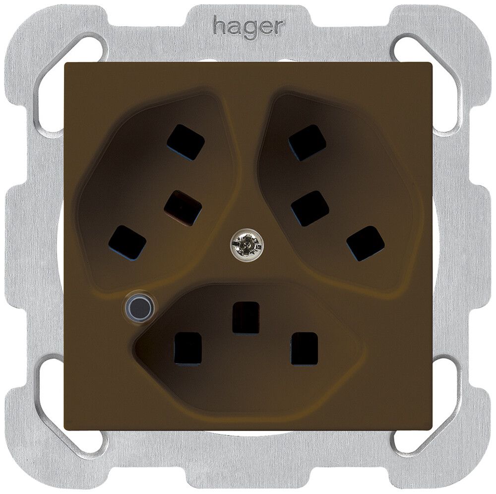 Presa INC Hager kallysto 3×T23 illuminato B marrone