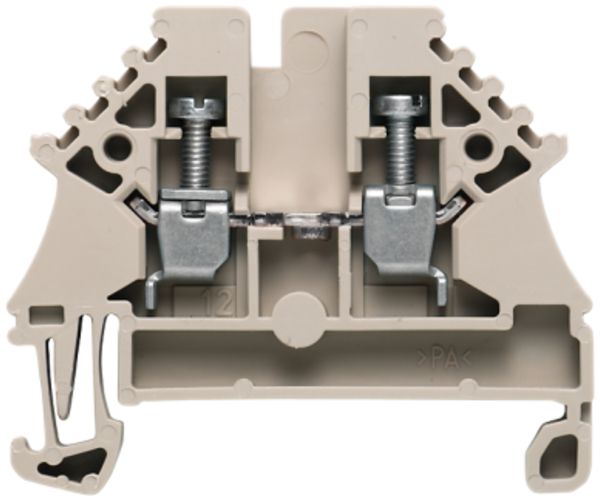 Borne de passage Weidmüller WDU N connexion à vis 2.5mm² 24A TS35 beige