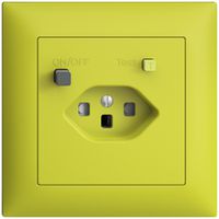 Prise ENC EDIZIOdue T23 FI 30mA FMI, shutter, lemon