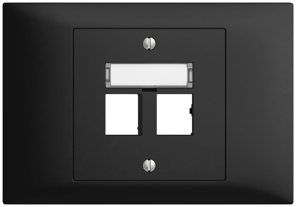 Kit de montage INC EDIZIOdue BKE sortie droite, pour 2×RJ45 freenet, noir