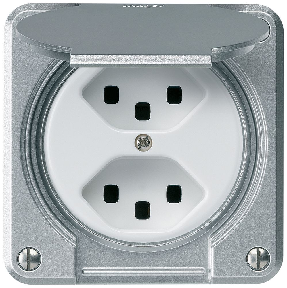 Prise ENC robusto 2×type 23 aluminium