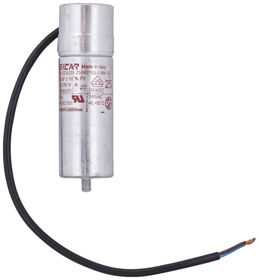 Condensatore ICAR MLR25U2525040103/I-C 25µF 400V per avviamento Ø40×103mm