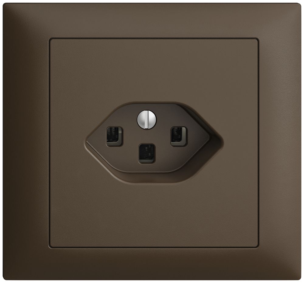 EB-Steckdose EDIZIOdue T23 16A coffee, mit Steckklemmen