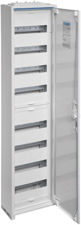 Distributeur AP Hager univers 8 rangées 96UM porte IP44 300×1250×160mm