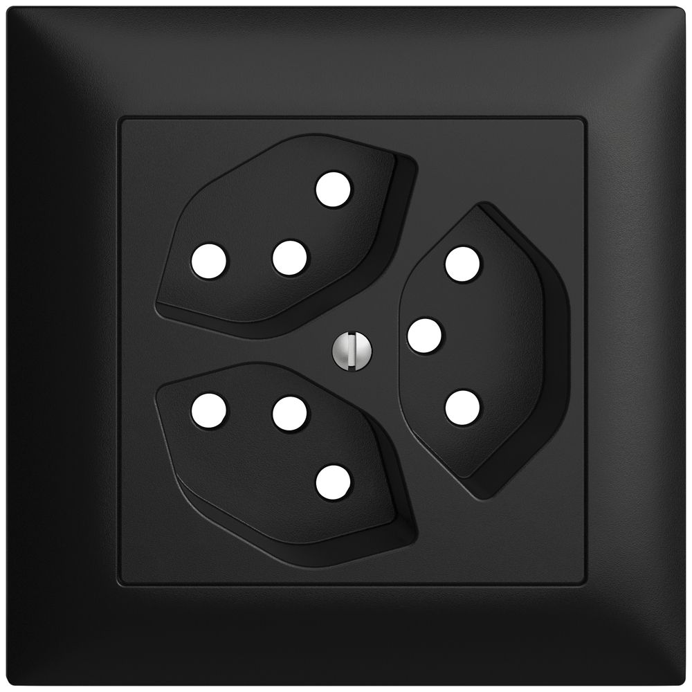 Kit frontale EDIZIOdue nero 88×88mm 3×T13