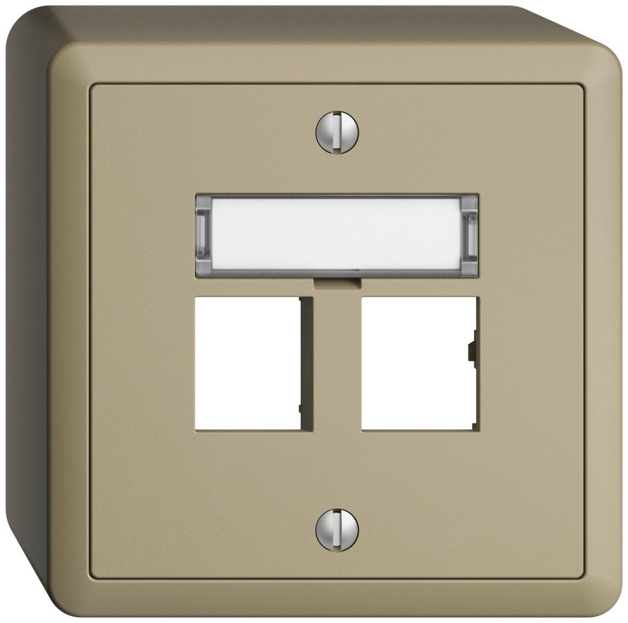 Kit de montage AP EDIZIOdue sortie droite, pour 2×RJ45 freenet, sand